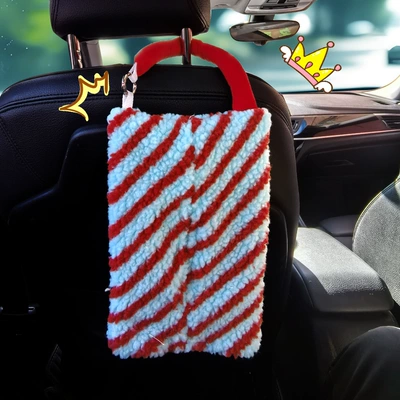 Car Tissue Box Plush Striped | Car tissue box/set