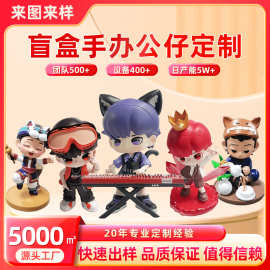 树脂公仔盲盒潮玩手办定制企业IP吉祥物玩偶桌面摇头车载摆件娃娃