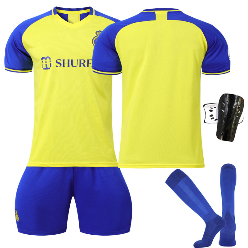 N ° 7 C Luo uniforme de fútbol para Victoria casa en 2223 Riyadh traje Arabia Liga amarillo Jersey impreso con calcetines