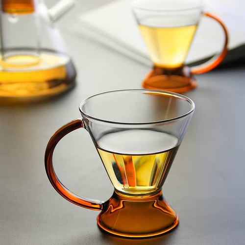 创意ins丹麦北欧煮茶花茶壶耐高温玻璃复古琥珀色凉水壶杯套组合