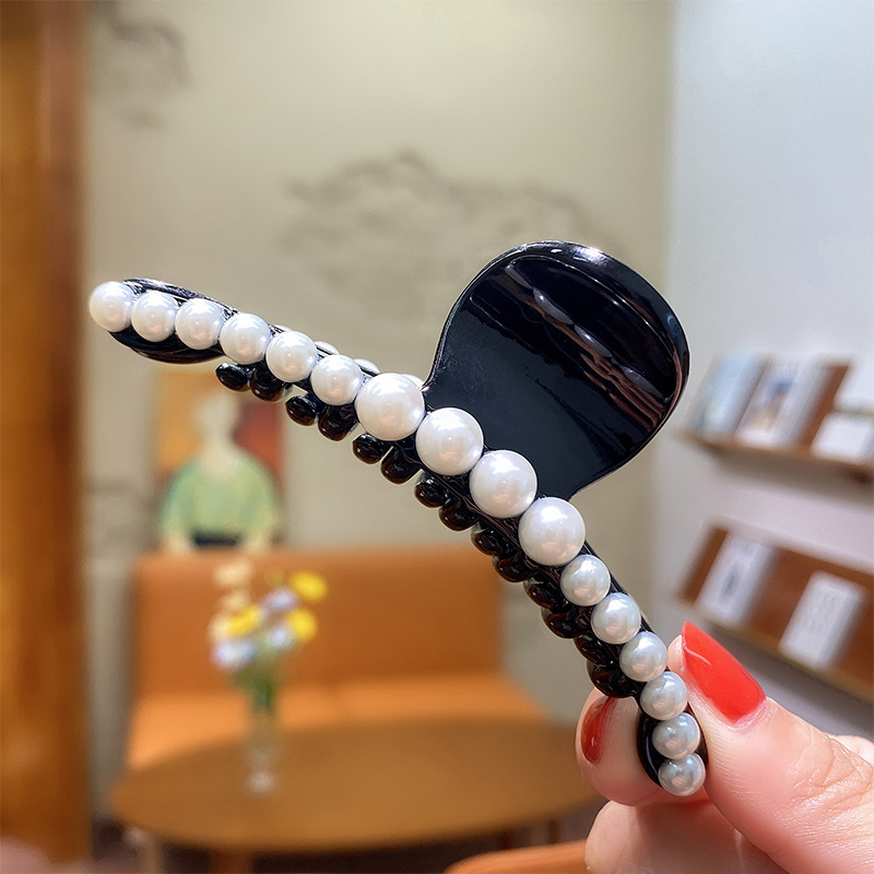 Internet celebridad clip de metal grande clip de tiburón japonés y coreano elegante temperamento espalda Cabeza pelo agarre de alto grado horquilla tocado