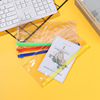 Color simple zipper transparent portable file bag disease bag test roll bag waterproof storage self -sealed bag