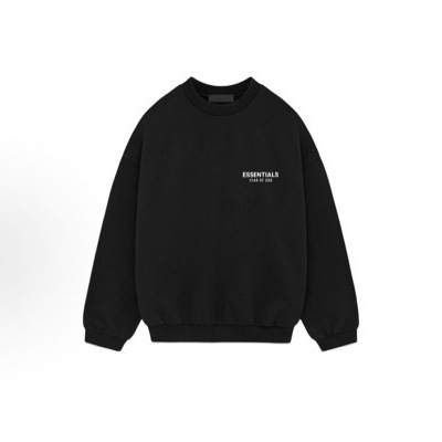 Essentials FW24 Holiday Core Series Round Neck Simple Pullover Fleece Letter Sweatshirt Essentials FW24 Holiday Core Series Round Neck Simple Pullover Fleece Letter Sweatshirt