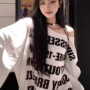 长袖宽松印花中长款上衣