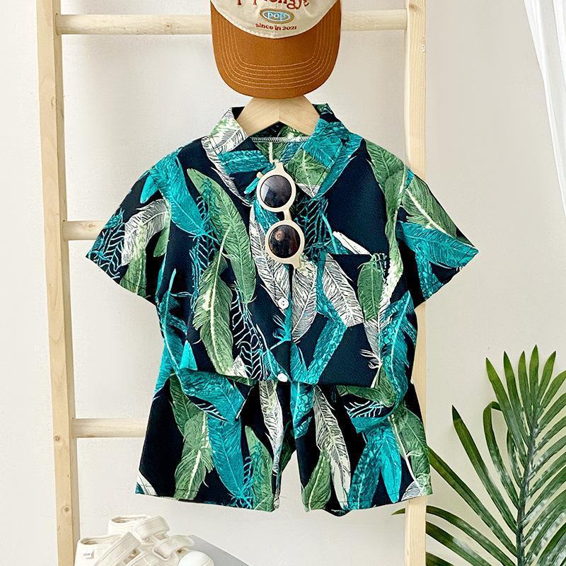 Conjunto de camisa de manga corta de verano de vacaciones para niños Camisetas para niños y niñas