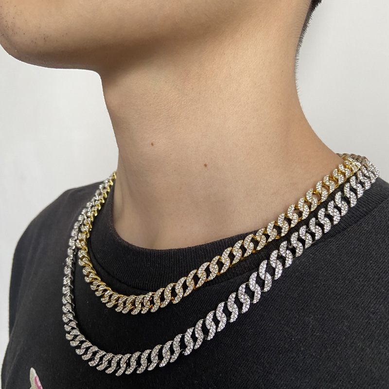 hip hop cuban necklace simple 9mm plain chain necklace wholesalepicture7