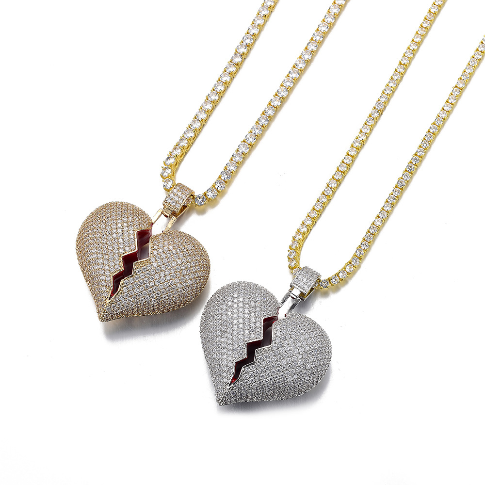2023 Love High Quality Hip Hop Jewelry Hollow Copper Set Zircon Pendant_voghion.com