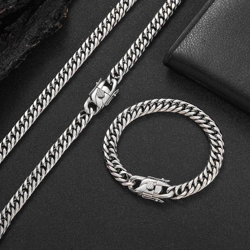 105g Weight Bracelets, Necklace Classification 1 Piece Quantity Daily Occasion Stainless Steel Material Geometric Pattern Unisex Gender Plating Design Simple Style Style Simple Style Geometric Stainless Steel Plating Bracelets Necklace 1 Piece 4