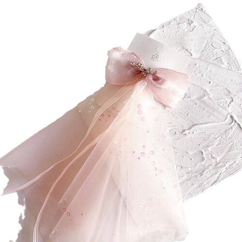 New Princess Style Pink Sequined Mesh Diamond Crown Pressure Clip Headband Pressure Clip Streamer Children's Hair Accessories Headwear