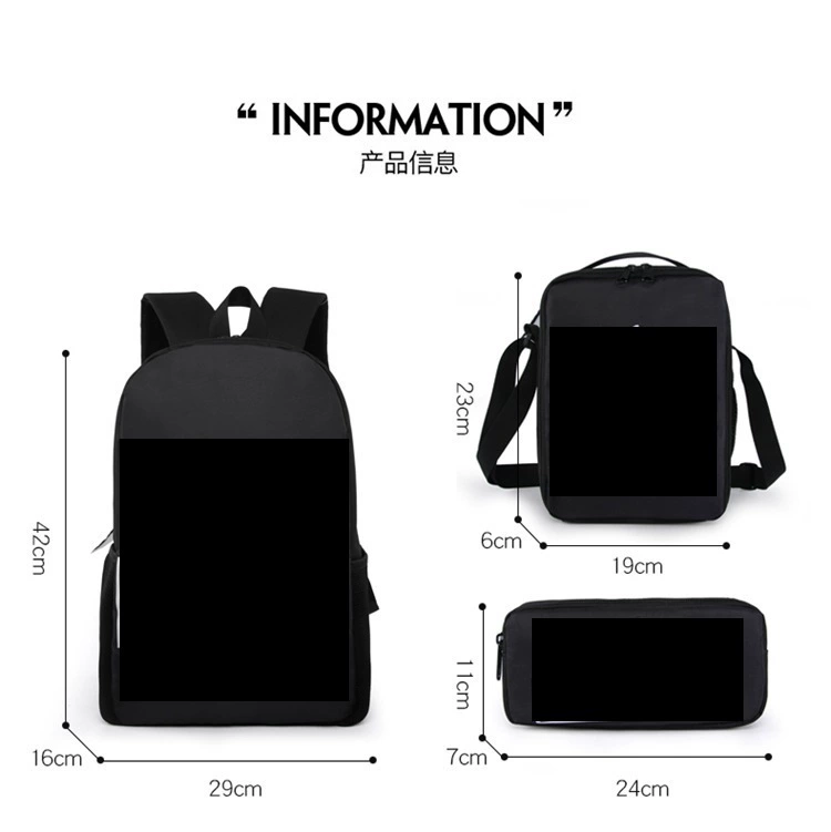Cartoon backpack, card holder, set lightweight, 3 piece set