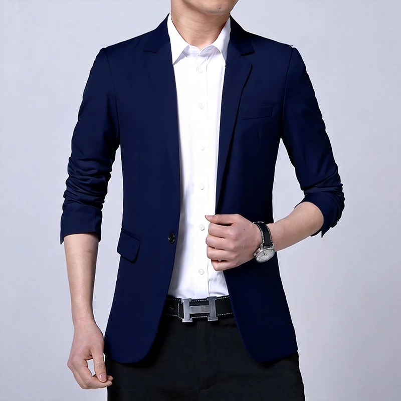 Мужской осенний классический костюм-пиджак, прямые продажи с завода, slim fit, корейский стиль