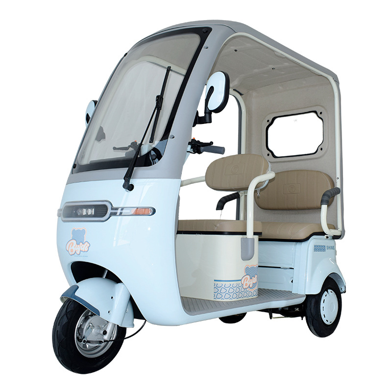 Asientos de doble fila con coche eléctrico de tres ruedas de la serie Guardian con dosel, scooter para ancianos, venta al por mayor para pasajeros y carga