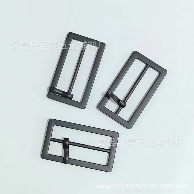 厂家现货批发服饰腰带背带五金配件锌合金电泳哑黑色双面平日字扣