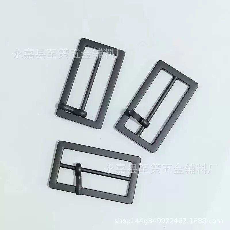 厂家现货批发服饰腰带背带五金配件锌合金电泳哑黑色双面平日字扣