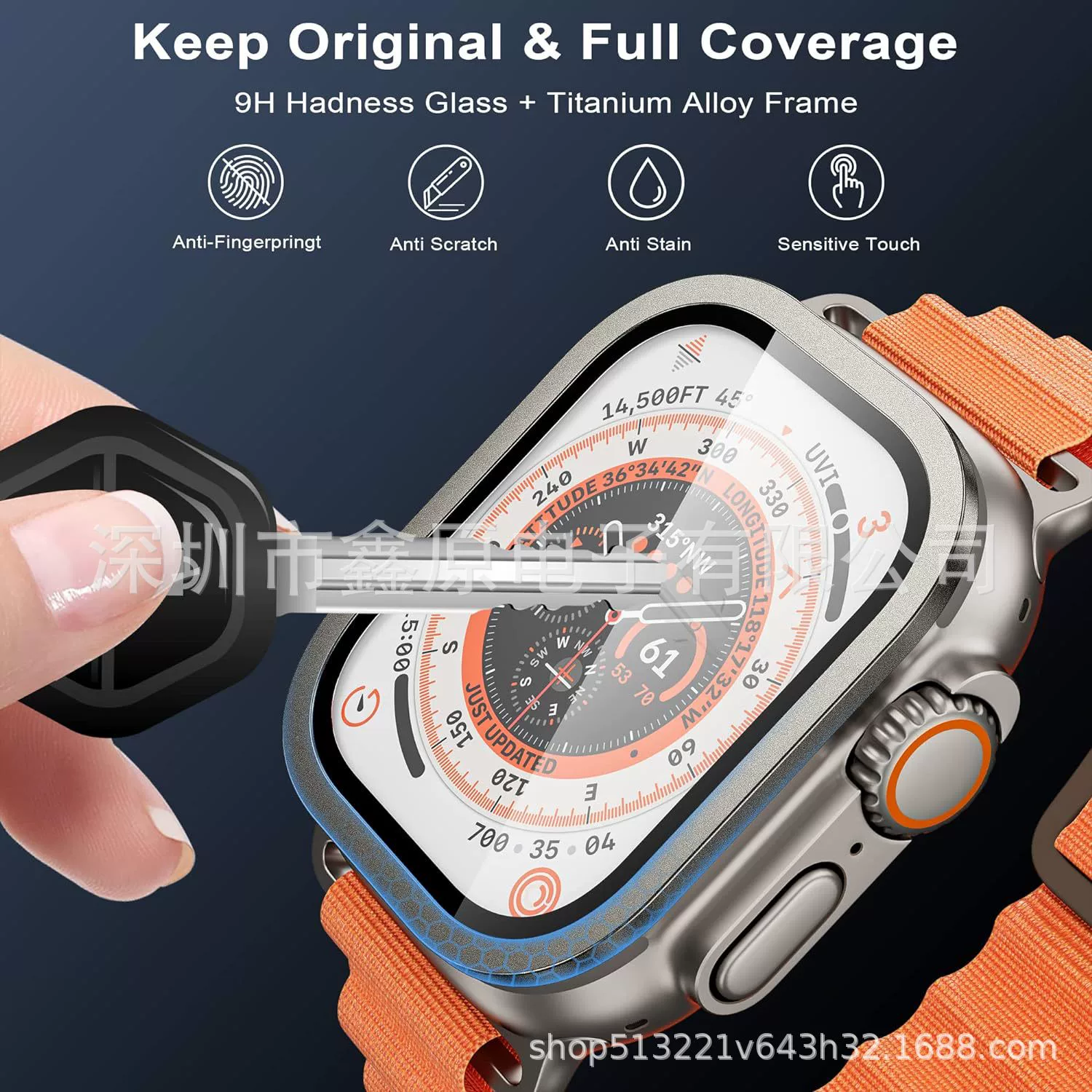 Применимо к титановому покрытию Apple Watch, tempered стекло рамка интегрированное ультра 1/2 металл высокое-definition взрывозащищенное стекло