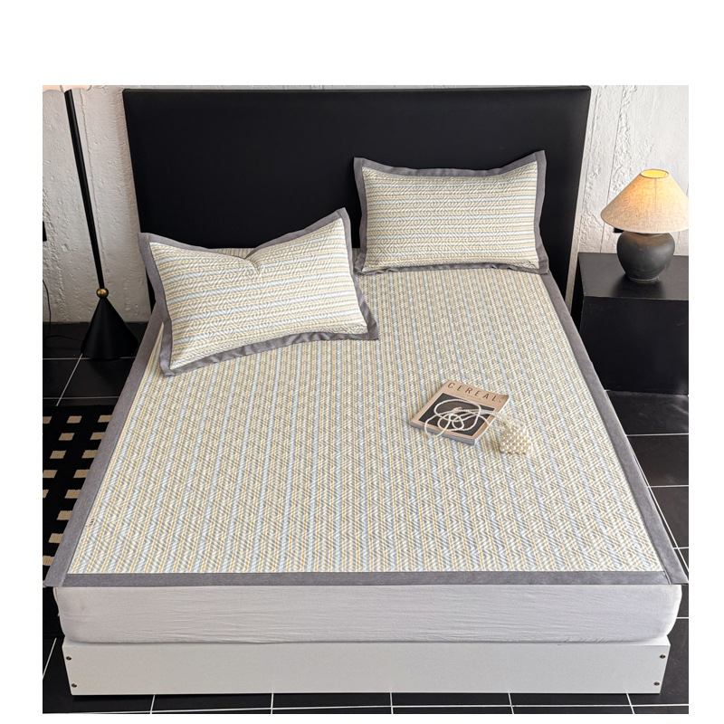 Sábana de tela gruesa vieja de algodón de verano pieza única 100 colchones individuales de algodón, funda de almohada individual, juego de tres piezas, nuevo estilo 2025