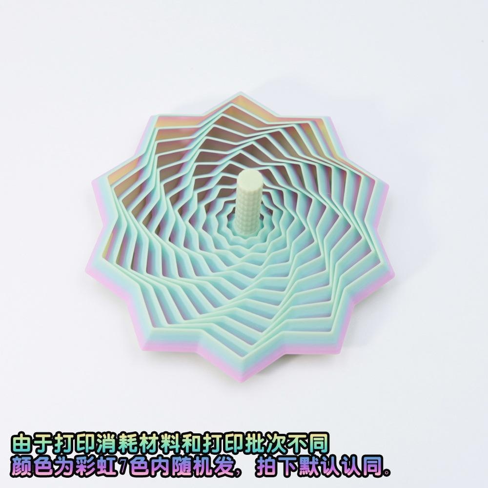 Ilusión visual transfronteriza descompresión torre de rábanos impresa en 3D juguetes de puzzle para niños espiral poligonal gran tecnología negra completa