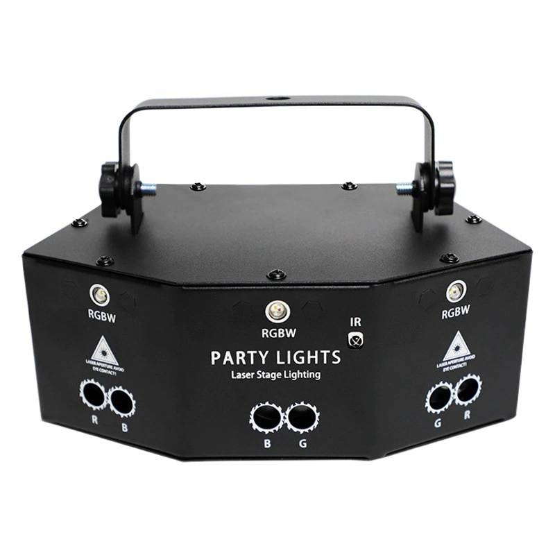 Лазерный проектор Amazon 21-eye с УФ-фиолетовым светом, многоцветное сценическое освещение, свет для создания атмосферы в караоке, стробоскоп