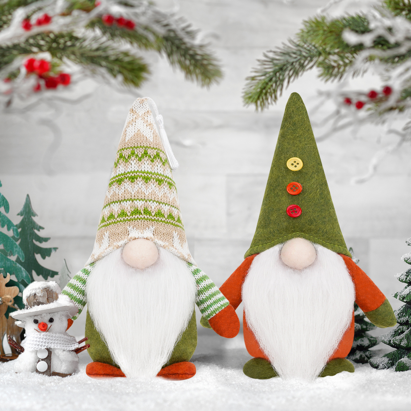 Cruz-Frontera de Navidad muñeca sin rostro de Punto Verde bosque Rudolf muñeca de pie decoraciones de Navidad adornos al por mayor