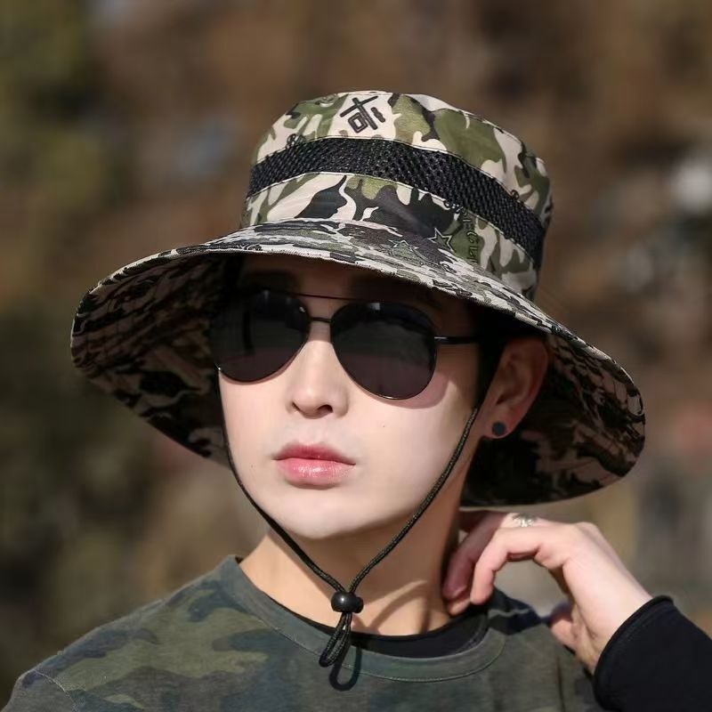 Summer Camouflage Sun Hat Men's Sun Protection Sun Hat Outdoor Mountaineering Hat Fishing Hat Basin Hat Large Brim Fisherman Hat Summer Camouflage Sun Hat Men's Sun Protection Sun Hat Outdoor Mountaineering Hat Fishing Hat Basin Hat Large Brim Fisherman Hat