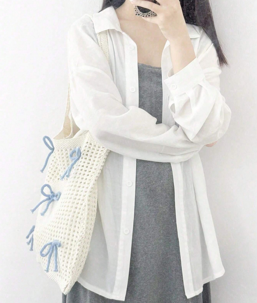 Polyester Material Women's Medium Polyester Bow Knot Cute Preppy Style Knitting Hollow Square Open Square Bag