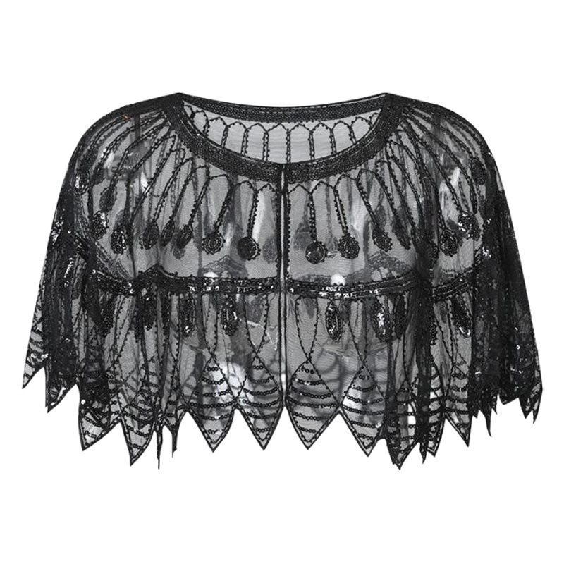 Ball sequined shawl new mesh dress smock party dress outer wear European and American short Beaded Waistcoat