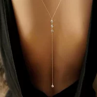 Минималистичный бриллиант с открытой спиной цепи ожерелье тело цепи back necklace минималистичная женская спина цепи