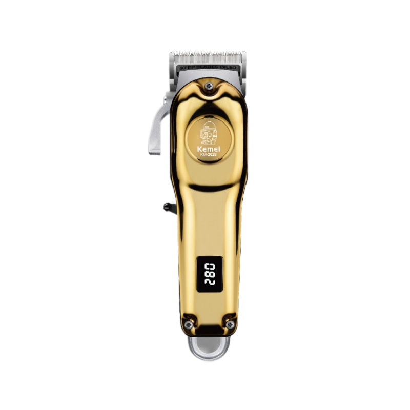 Nueva cortadora de pelo eléctrica ajustable Kemei con pantalla digital, cortadora de pelo eléctrica profesional para recortar el cabello con aceite