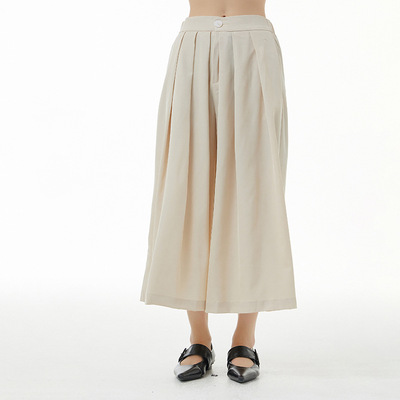 2022 new pattern design Western style Versatile Wide leg pants Large Women's wear Easy Show thin trousers 85332