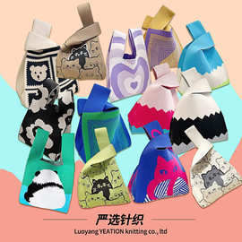 新款韩国ins针织宝宝女生手提包背心包小方包新年针织袋针织包包