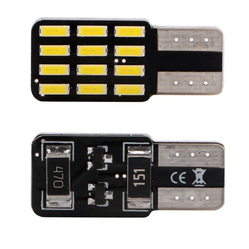 Новая односторонняя декодирование T10 4014 12SMD индикатор широкая лампа номерного знака 12 В односторонняя светящаяся лампа для чтения