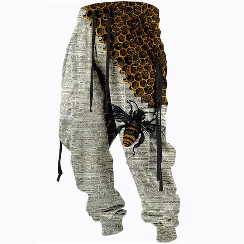 New Men's Jogging Pants with Drawstring Elastic Waist, Bee 3D Print, Comfortable and Breathable, Sporty Street Style New Men's Jogging Pants with Drawstring Elastic Waist, Bee 3D Print, Comfortable and Breathable, Sporty Street Style