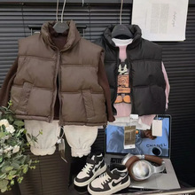 儿童棉袄马甲小羊皮立领加厚上衣秋冬洋气坎肩女宝免洗外套棉衣
