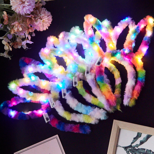 Luminous headband with lights night market local push scan code internet celebrity gift veil deer antler headband Yiwu stall toys
