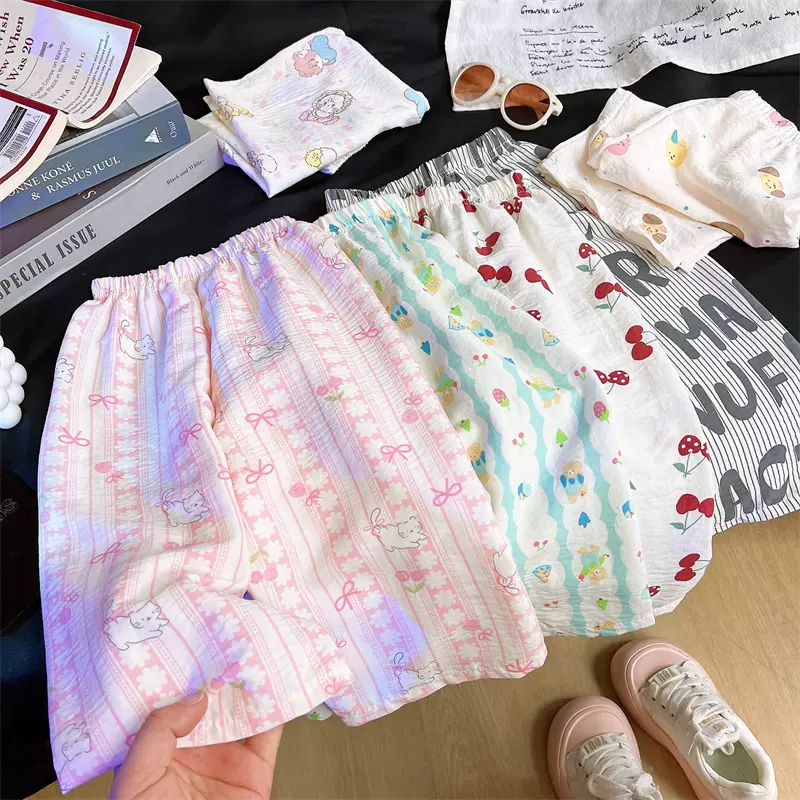 儿童睡裤夏季新款女童裤子薄款休闲长裤宝宝宽松家居服童裤批发