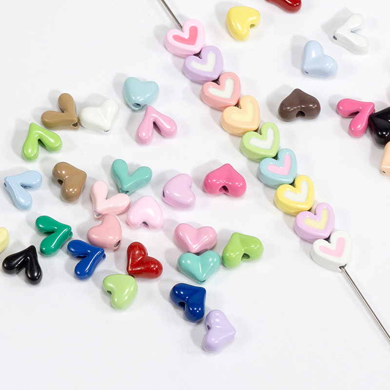 烤漆小爱心直孔珠甜甜圈五金配件手链钥匙扣项链DIY饰品配件材料
