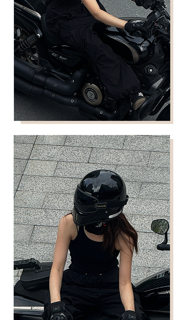 Foreign Trade Export Fiberglass Retro Motorcycle Helmet Full-Face Electric Motorcycle Helmet for Men and Women, Summer and All-Season Safety Helmet 3C