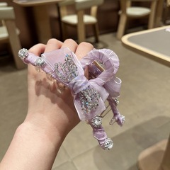 ハイエンドクリスタルリボンクリップ 2025 新しい女性の後頭部ヘアシャーククリップ大気質エレガントな帽子