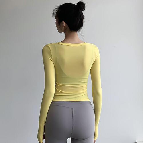 Women's Long Sleeve Tight V-Neck Yoga Top Running Quick-Dry Professional Training T-Shirt Autumn Fitness Clothing