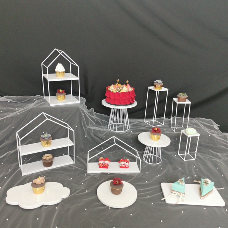 Tabla de postre europea decoración estante de exhibición bandeja de pastel estante de postre estante de té de la tarde estante de bocadillos de boda