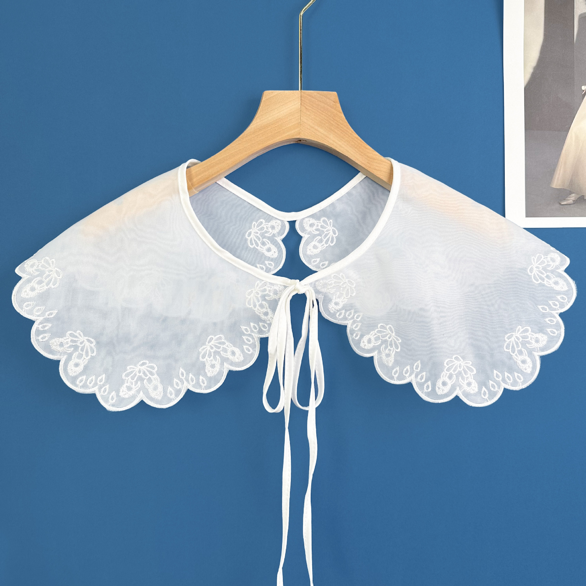 Eugen Flores de cuello falso para niños de verano vestido pequeño chal de encaje decoración camisa de cuello de acoplamiento image 9