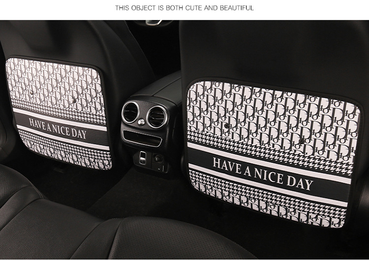 Car Anti-Kick Pad, Kidsren's Seat Back Anti-Kick Pad, Small Fragrant Camellia Rear Seat Anti-Fouling Pad, Anti-Kick and Anti-Scratch Pad
