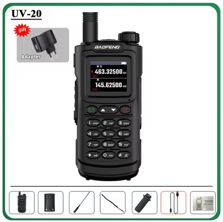 Baofeng UV20 intercomunicador de alta potencia al aire libre de larga distancia automático de frecuencia de menú chino UV FM multibanda