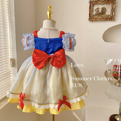 Girls summer short-sleeved bud dress 2023 new children's tutu skirt Lolita skirt baby princess skirt
