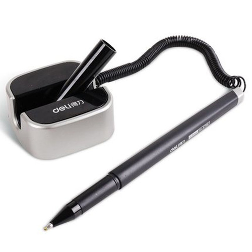 Deli desk pen gel pen office water pen fixed pen desk pen signature pen paste desktop counter service desk 6796