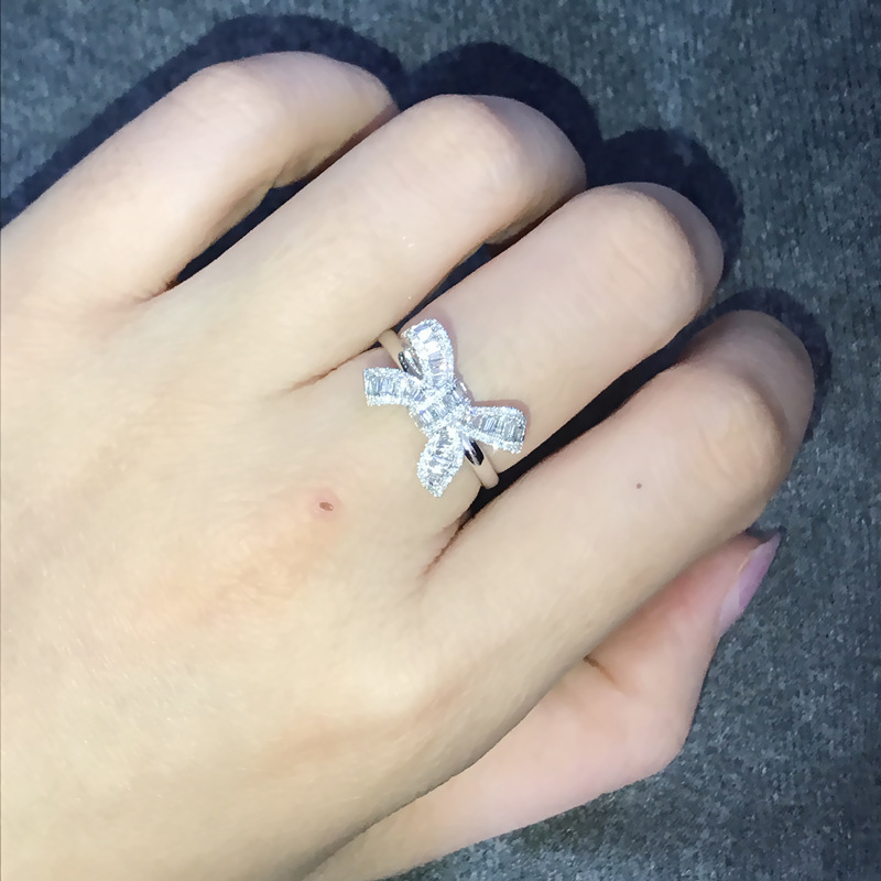 Bow Tie Zircon Ring Luxury Diamond Wedding Ring For Women_voghion.com