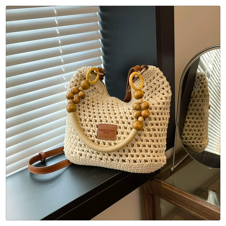 Модная универсальная летняя соломенная свежая пляжная сумка через плечо