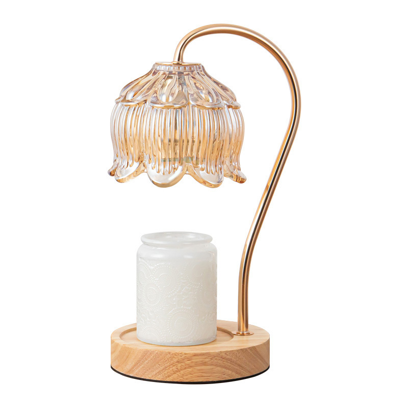 Marble melting candle lamp ins incense expanding gift table lamp smoke-free temperature adjusting American retro night light aromatherapy melting wax lamp