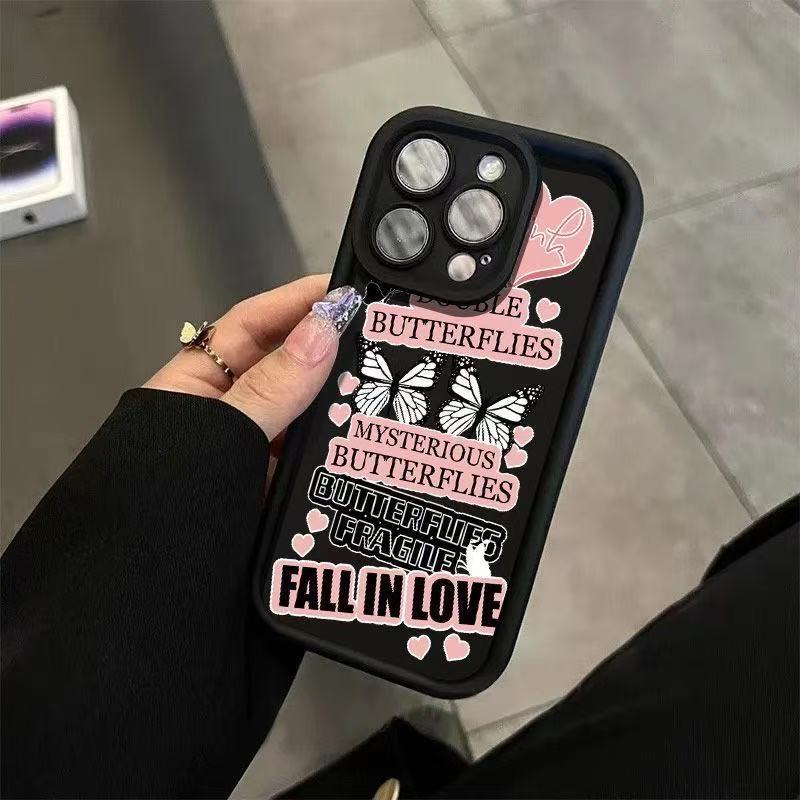 Love English Butterfly Adecuado para iPhone 16pro funda para teléfono móvil Apple 15 Europa y América 14/13promax nuevo 12