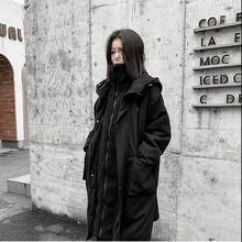 秋冬季中长款过膝棉衣大码胖两件套可拆卸羊羔毛棉服女加厚外套